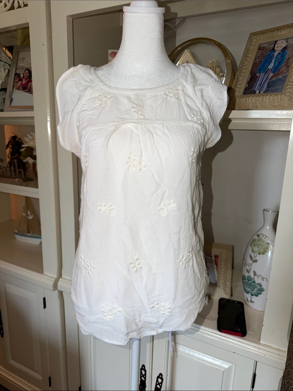 White Embroidered Women's Toptt